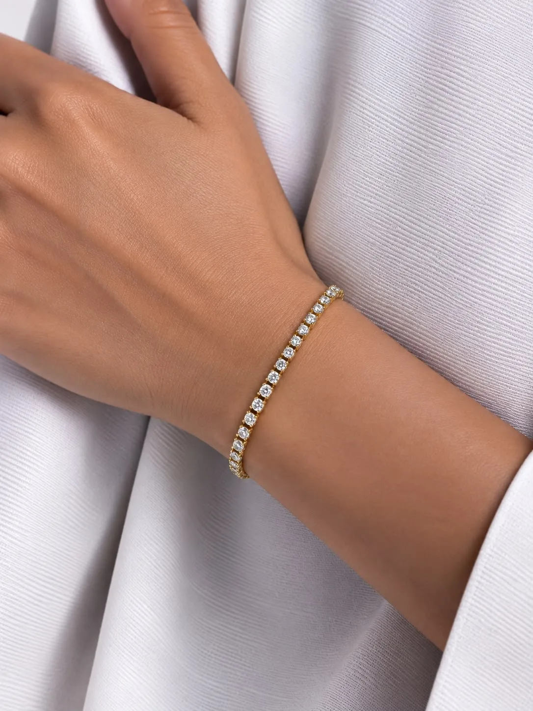 Pulsera Tennis Circon Blanco 2mm 18 cm + ext