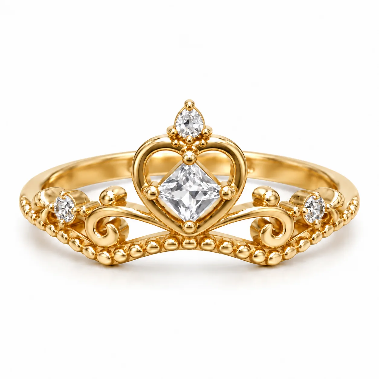 Anillo princess circones blancos