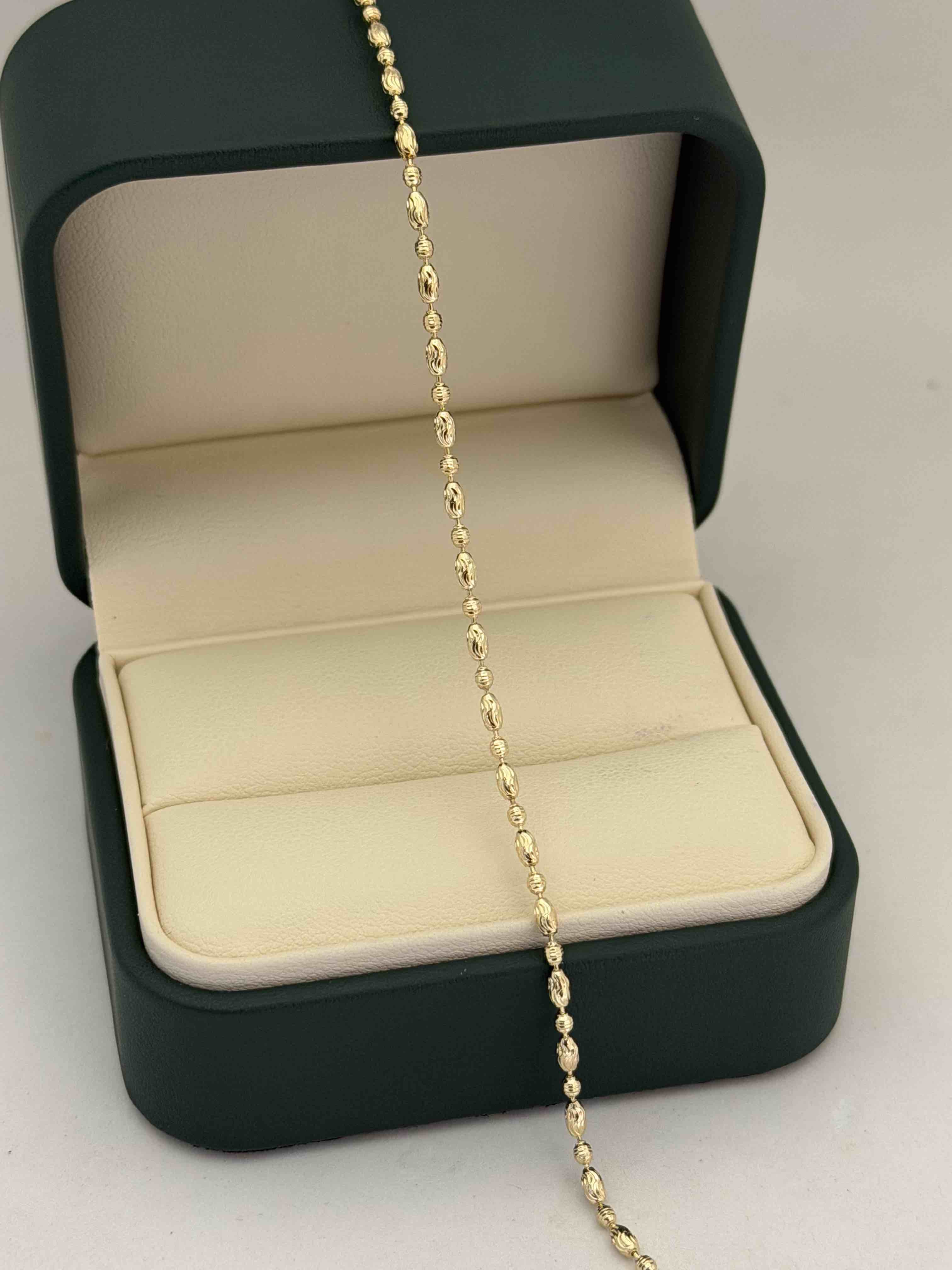Tobillera ovalada estriada italiana 2mm 25cm