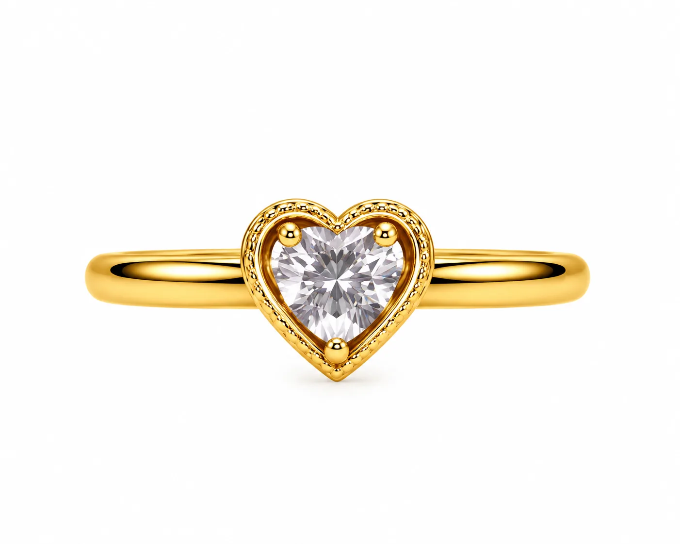 Anillo solitario corazon