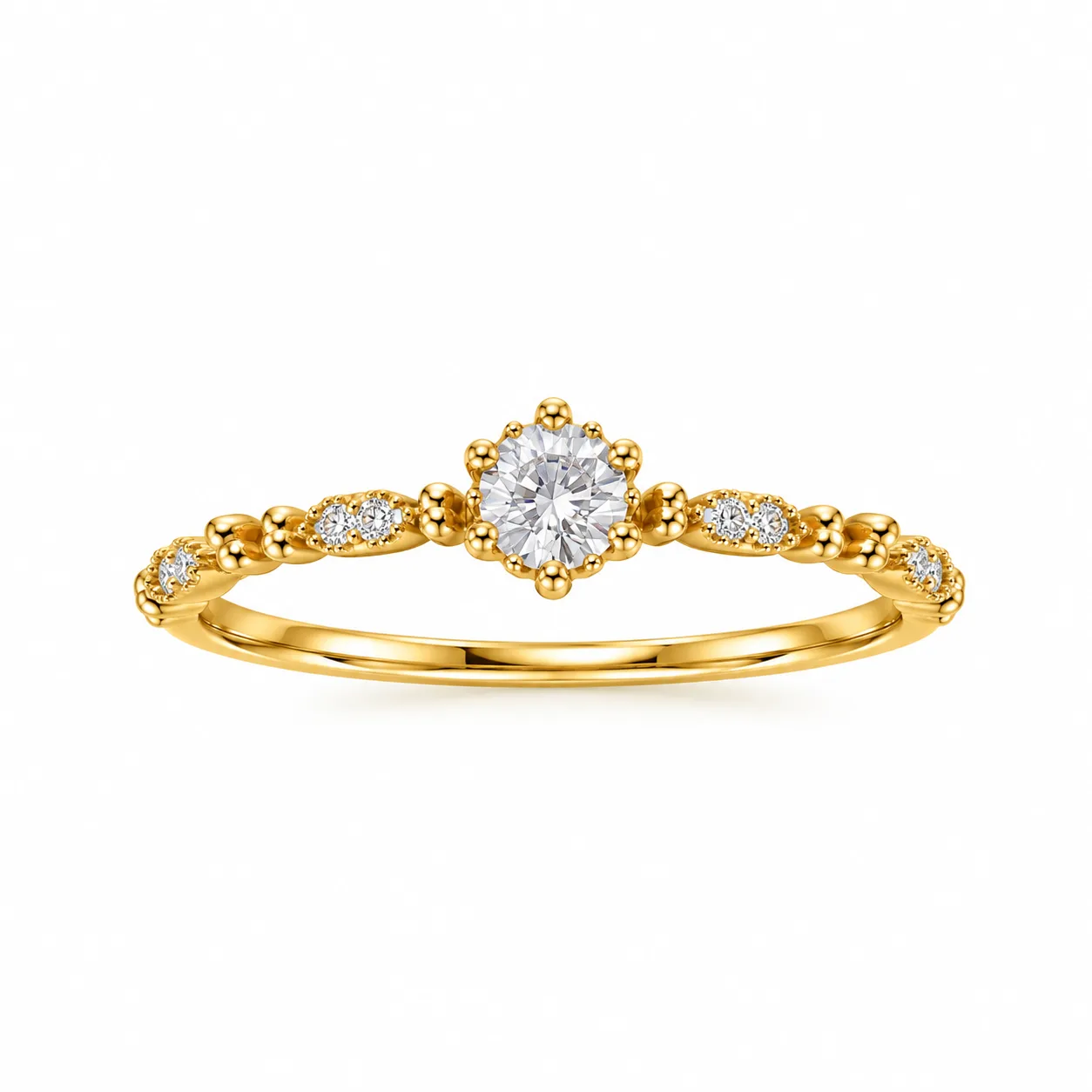 Anillo Solitario Piedras Blanco