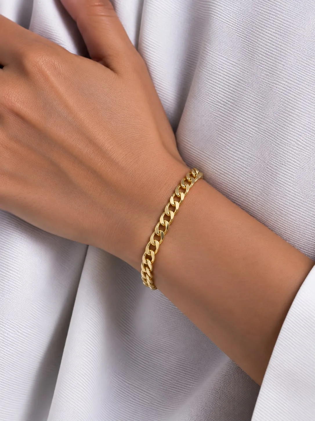Pulsera Cubana Plana 4mm 17 cm + ext