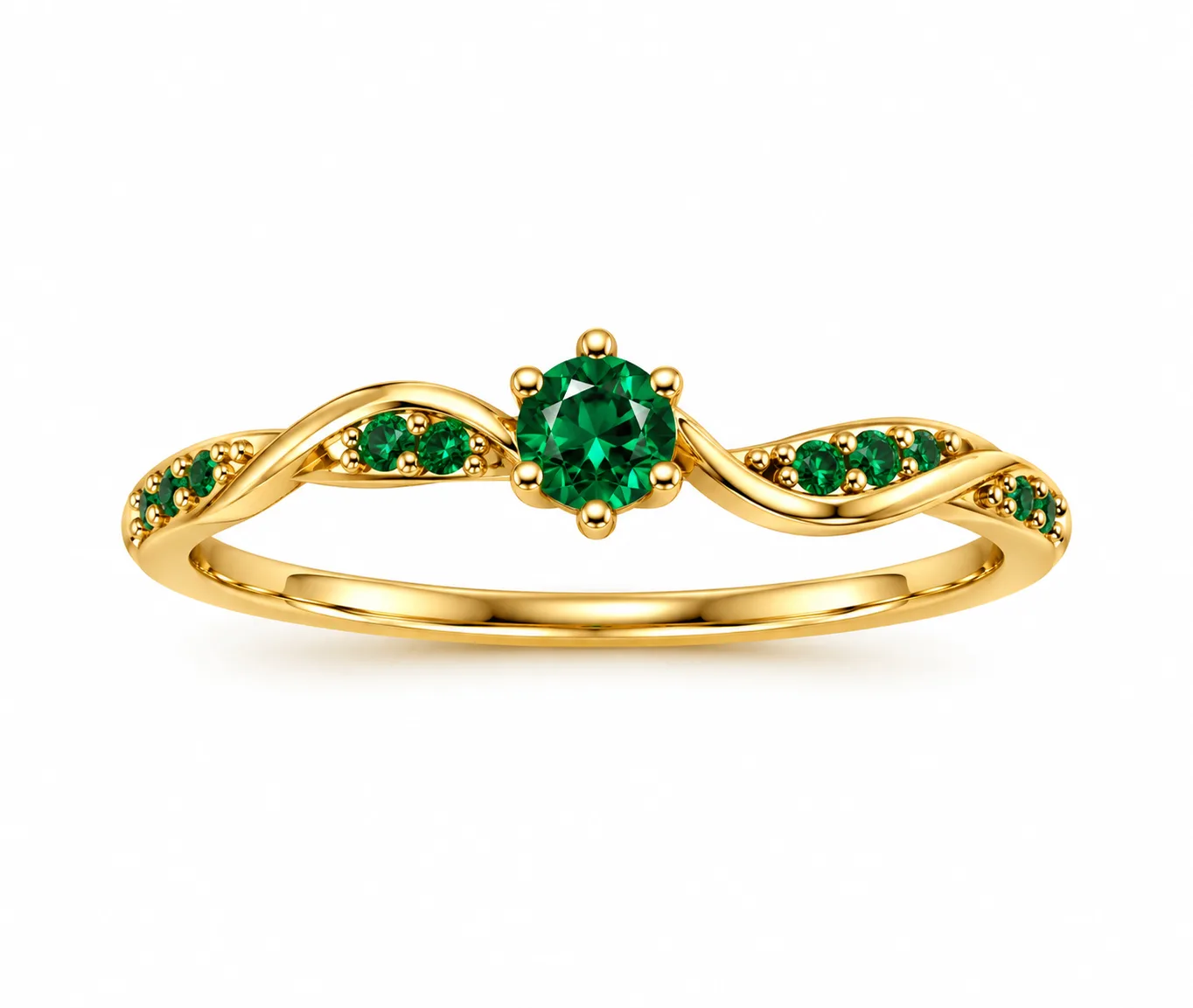 Anillo Solitario Enlace Circones Verde